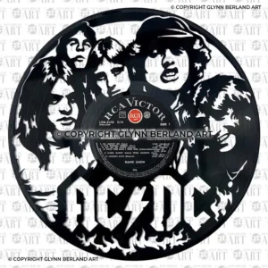 AC/DC with Bon Scott Vinyl Record Art