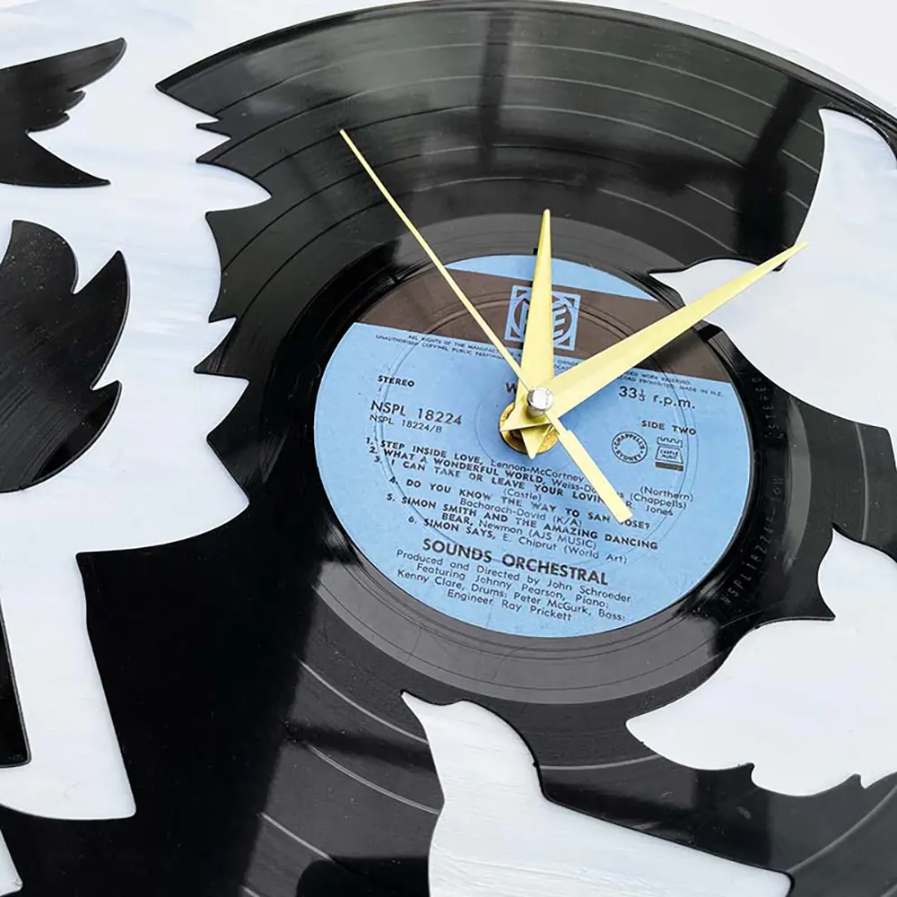 Birds in Flight v1 Vinyl Record Clock Design