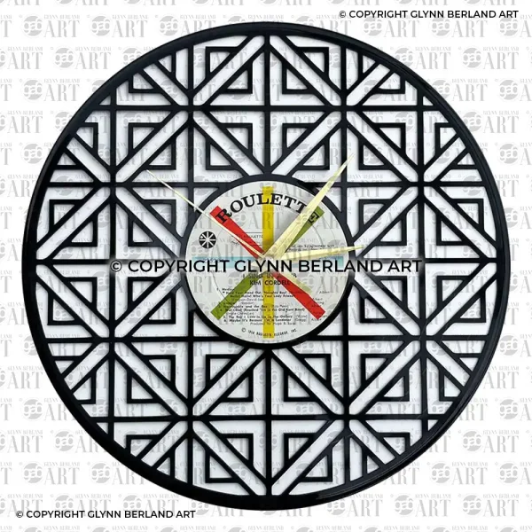 Geometric Pattern Clock v1 Vinyl Record Design